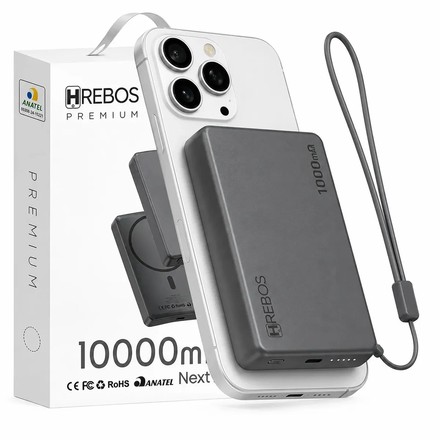 Power Bank 10.000 mAh Indução Magnética Magsafe sem fio